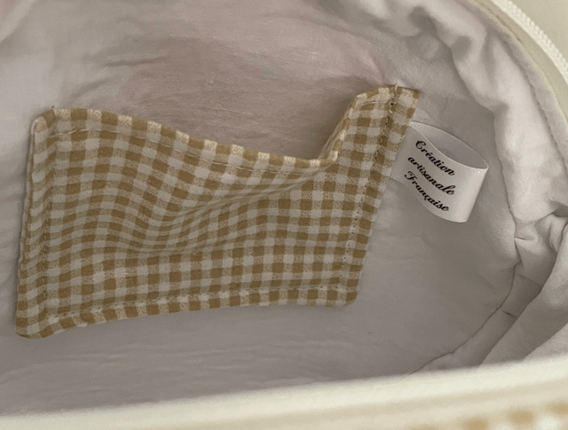 Sac rond vichy beige