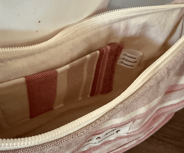 Sac baguette rayures