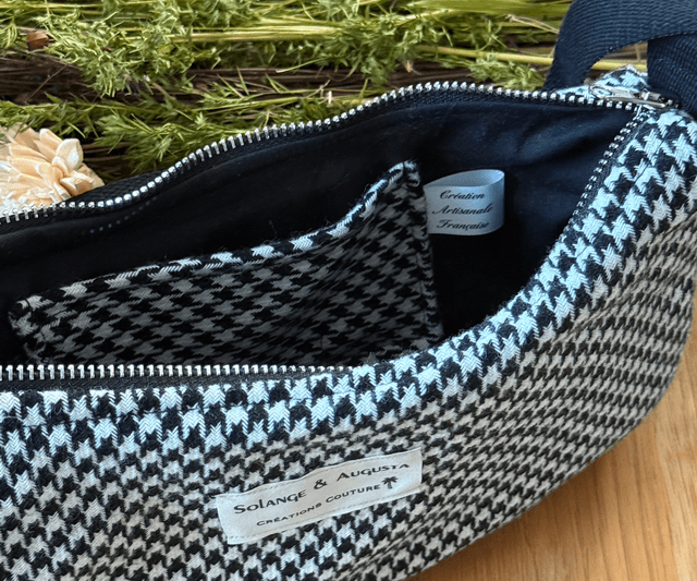 Sac baguette pied-de-poule 