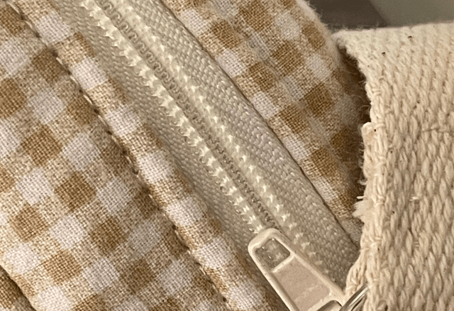 Sac rond vichy beige