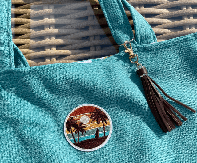 Cabas de plage turquoise