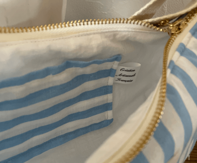 Sac baguette rayé bleu 