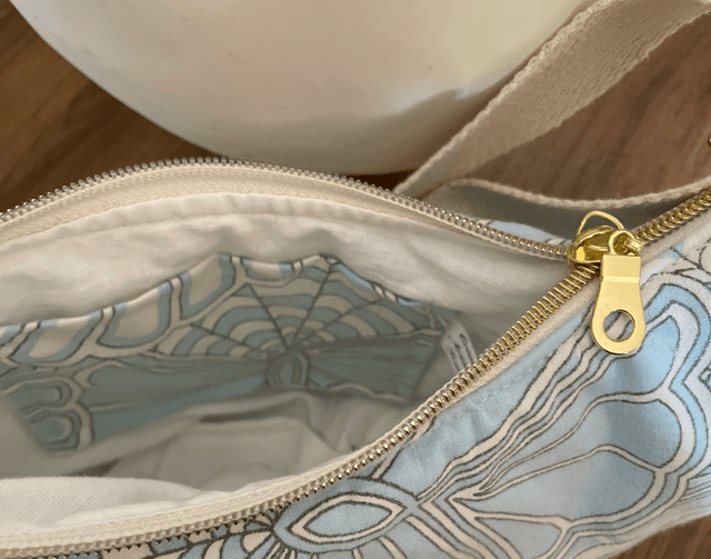 Sac baguette coquillage bleu