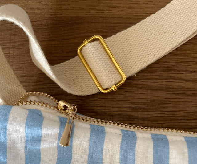 Sac baguette rayé bleu 