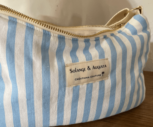 Sac baguette rayé bleu 