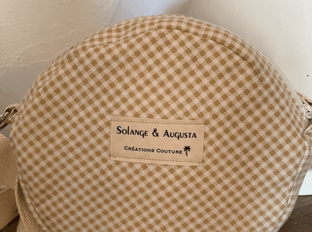 Sac rond vichy beige