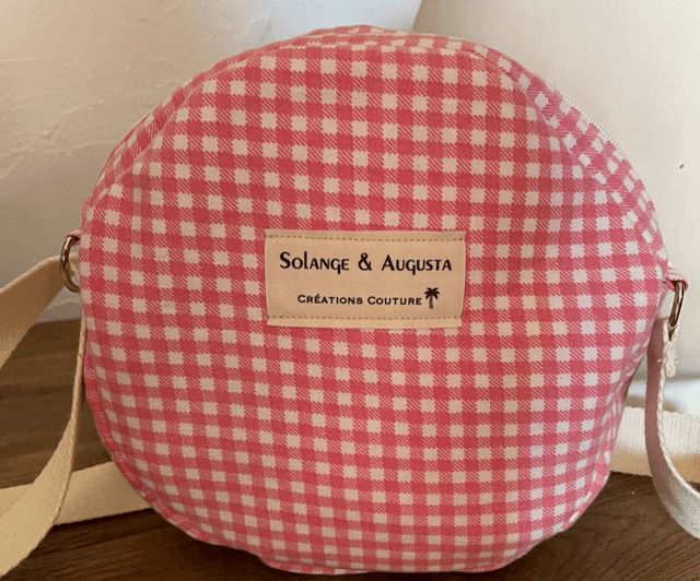 Sac rond Vichy rose